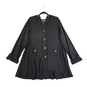 Christian Siriano New York‎ Womens Hooded Swing Coat Plus Size 2X Goth Layering